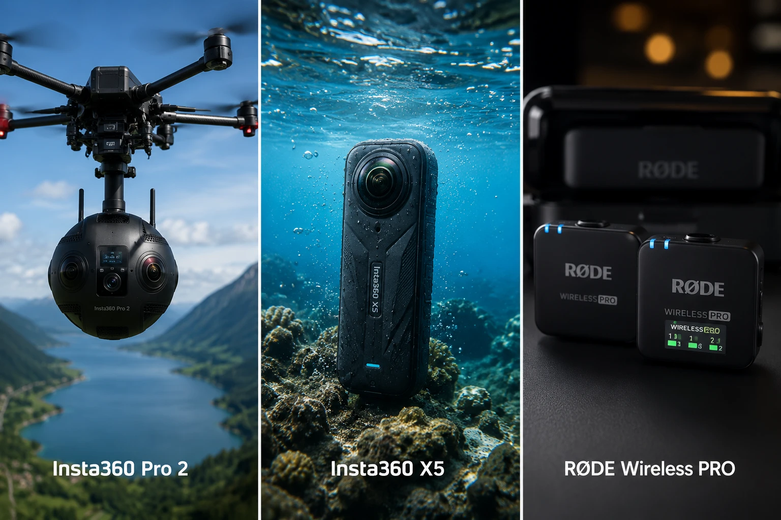 Professionele VR filmapparatuur met Insta360 camera voor 8K 360 graden video-opnames